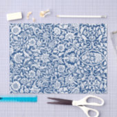 Weefselpapier Antiek Floral ontkoppelen wit blauw Tissuepapier (Craft)