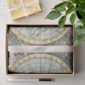 WEEFSELPAPIER : ANTIEK WERELDKAART TISSUEPAPIER (Geschenk)