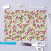 Weefselpapier apen Bananas Pink Hearts Floral Tissuepapier (Craft)