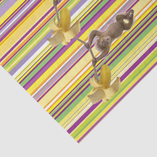 Weefselpapier apen Bananas Rope Stripe Tissuepapier (Detail)