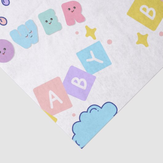 Weefselpapier baby shower tissuepapier (Detail)