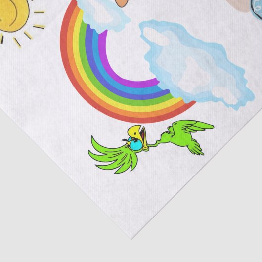 Weefselpapier Beach Fun Octopus Regenboog Tissuepapier (Detail)