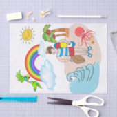 Weefselpapier Beach Fun Octopus Regenboog Tissuepapier (Craft)
