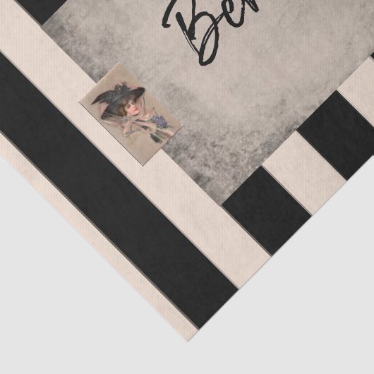 Weefselpapier beige witte strepen tissuepapier (Detail)