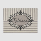 Weefselpapier beige zwarte streep tissuepapier (Voorkant)