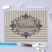 Weefselpapier beige zwarte streep tissuepapier (Craft)