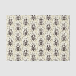 Weefselpapier - Bijen op Bleek geel Tissuepapier