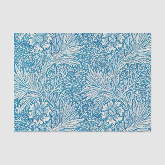 Weefselpapier Blauw ivoor William Morris Floral Tissuepapier (Voorkant)