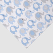 Weefselpapier - Blauwe en grijze olifanten Tissuepapier (Detail)