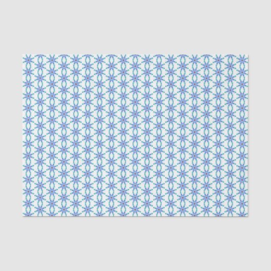Weefselpapier Blauwe sneeuwvlokken Tissuepapier (Voorkant)