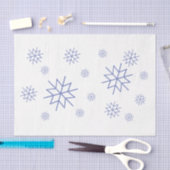 Weefselpapier - Blauwe sneeuwvlokken Tissuepapier (Craft)