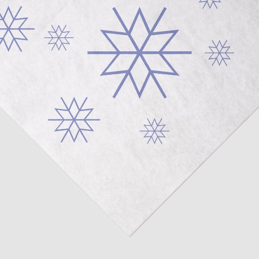 Weefselpapier - Blauwe sneeuwvlokken Tissuepapier (Detail)