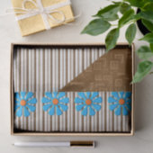 Weefselpapier, bruine strepen, Floral Tissuepapier (Geschenk)