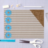 Weefselpapier, bruine strepen, Floral Tissuepapier (Craft)