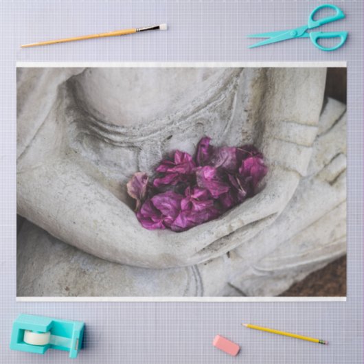 WEEFSELPAPIER: BUDDHA + BLOSSOMS TISSUEPAPIER (Craft)