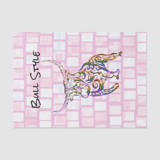 Weefselpapier Bull Stijl Roze Brick Tissuepapier (Voorkant)