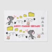 Weefselpapier Cheesey Mousey Kisses Happy Birthday Tissuepapier (Voorkant)