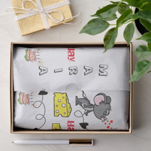 Weefselpapier Cheesey Mousey Kisses Happy Birthday Tissuepapier (Geschenk)