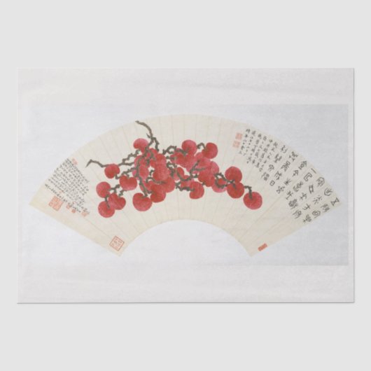WEEFSELPAPIER : CHINESE PIJN : LYCHÉES TISSUEPAPIER (Voorkant)
