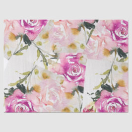 Weefselpapier - Collage Pink Rose Aquarellen Tissuepapier
