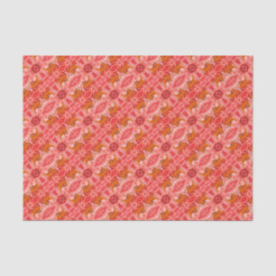 Weefselpapier - Coral Pioenrozen Abstract Tissuepapier