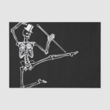 Weefselpapier DANCING SKELETON MET HAT