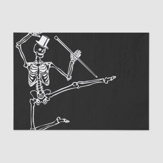 Weefselpapier DANCING SKELETON MET HAT Tissuepapier (Voorkant)