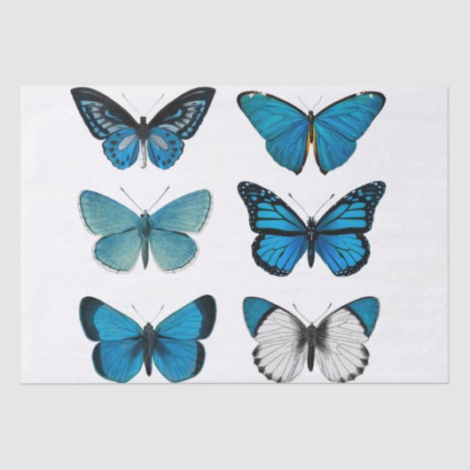 WEEFSELPAPIER DECOUPAGE : BUTTERFLIES TISSUEPAPIER (Voorkant)