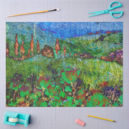 Weefselpapier Decoupage Van Gogh Style Landschap Tissuepapier (Craft)