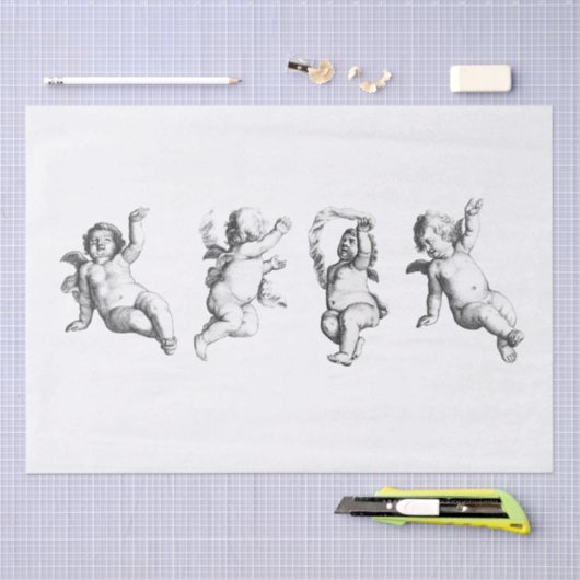 WEEFSELPAPIER DECOUPAGINA : CHERUBS TISSUEPAPIER (Craft)