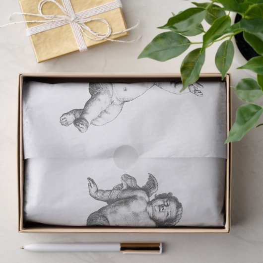 WEEFSELPAPIER DECOUPAGINA : CHERUBS TISSUEPAPIER (Geschenk)
