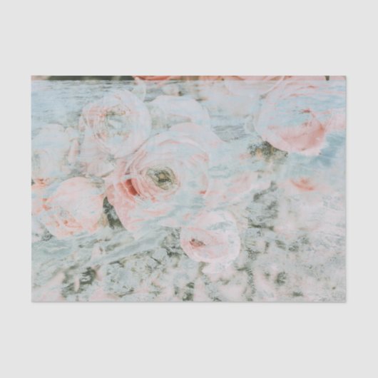 WEEFSELPAPIER : DECOUPAGINA LAYERED : PEONIES TISSUEPAPIER (Voorkant)