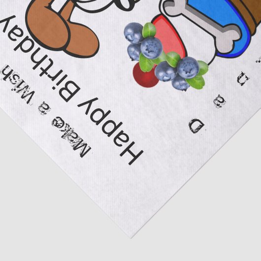 Weefselpapier Dog Bot Ice Cream Tissuepapier (Detail)