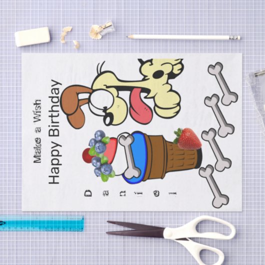 Weefselpapier Dog Bot Ice Cream Tissuepapier (Craft)