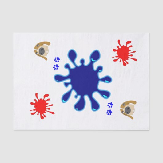 Weefselpapier Dog Paint Tissuepapier (Voorkant)