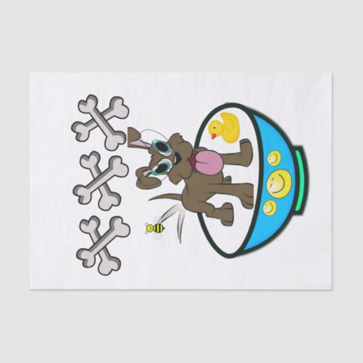 Weefselpapier Dog Yellow Ducks Bath time Tissuepapier (Voorkant)