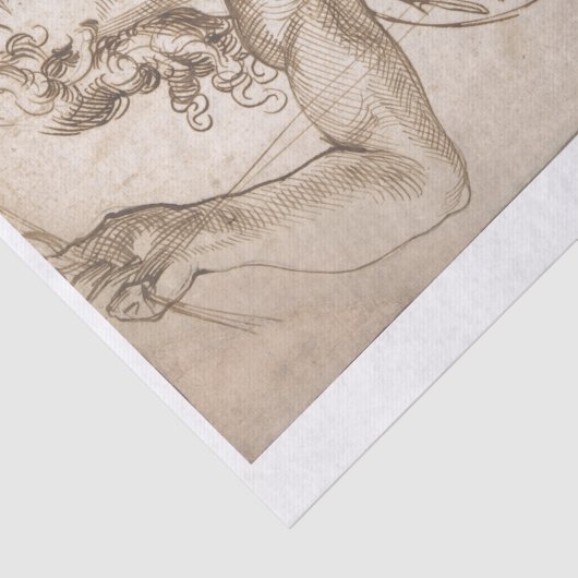 WEEFSELPAPIER : EEN ANGEL - 1529 -92 PASSEROTTI TISSUEPAPIER (Detail)