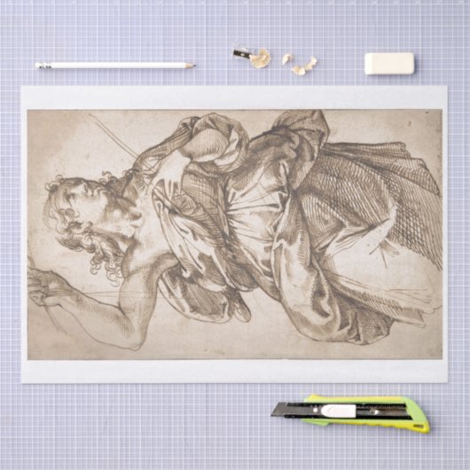 WEEFSELPAPIER : EEN ANGEL - 1529 -92 PASSEROTTI TISSUEPAPIER (Craft)