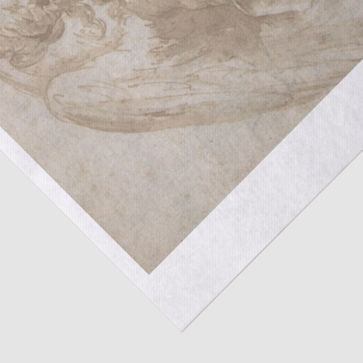 WEEFSELPAPIER : EEN ANGEL - 17e C Tissuepapier (Detail)