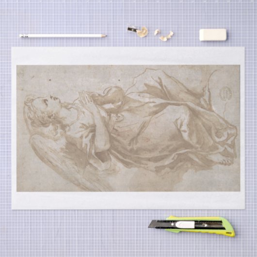 WEEFSELPAPIER : EEN ANGEL - 17e C Tissuepapier (Craft)