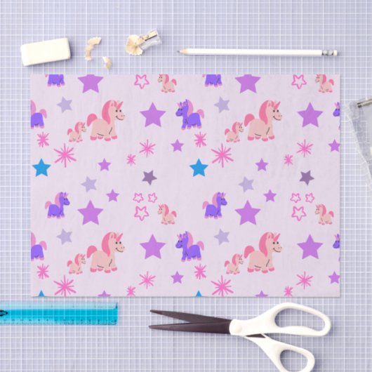 Weefselpapier Eenhoorns en sterren Tissuepapier (Craft)
