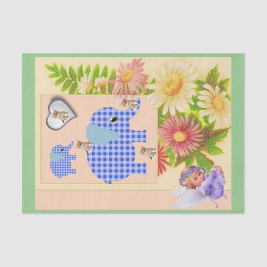 Weefselpapier Elephant Angel Tissuepapier (Voorkant)