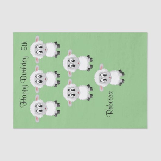 Weefselpapier - Fijne verjaardag vijfde verjaardag Tissuepapier (Voorkant)