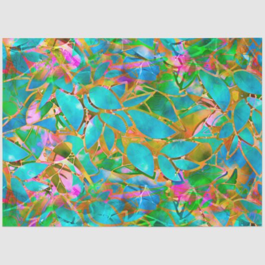 Weefselpapier Floral Abstract Glas in lood Tissuepapier (Voorkant)