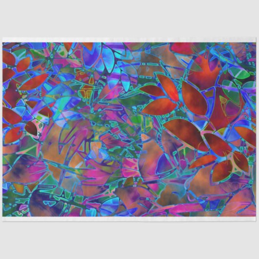 Weefselpapier Floral Abstract Glas in lood Tissuepapier (Voorkant)