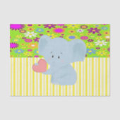 Weefselpapier Floral - Gele Stripes Elephant Tissuepapier (Voorkant)