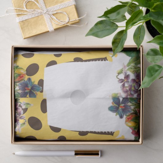 Weefselpapier Floral Giraffe Tissuepapier (Geschenk)