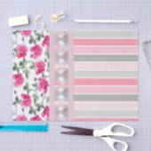 Weefselpapier Floral roze stropen Tissuepapier (Craft)