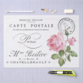 WEEFSELPAPIER :  FRANS ; BRIEFKAART ONTWERP TISSUEPAPIER (Craft)