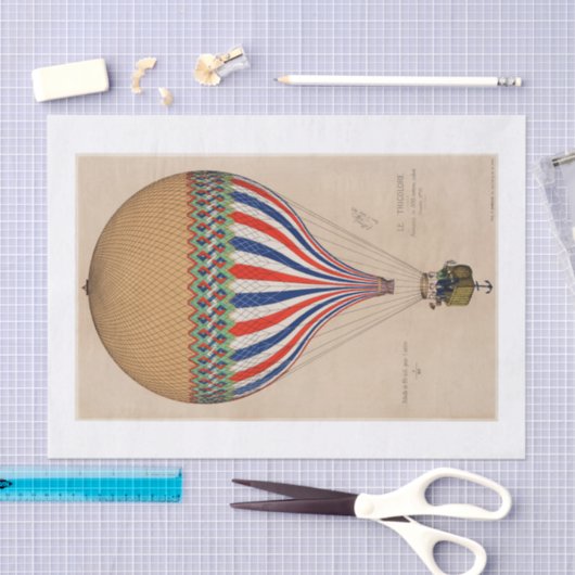 WEEFSELPAPIER : FRANSE VLAG THEMED BALOON TISSUEPAPIER (Craft)